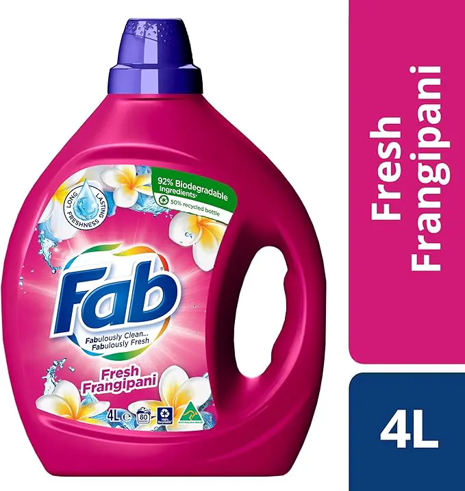Fab Fresh Frangipani Front and Top Loader Laundry Liquid Detergent 4 Litre - Image 1